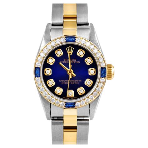 rolex blaues zifferblatt damen|rolex oyster damen.